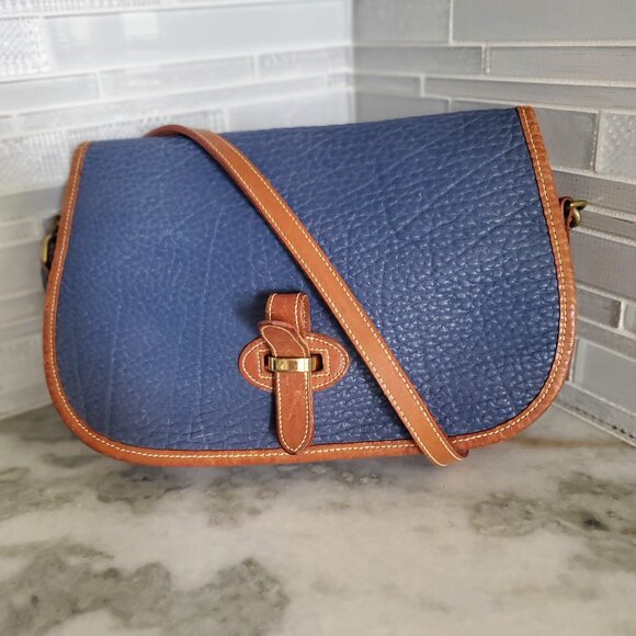 RARE Vintage Dooney and Bourke Saddle Bag 80's Pre-Tag Cadet Blue - Picture 3 of 17